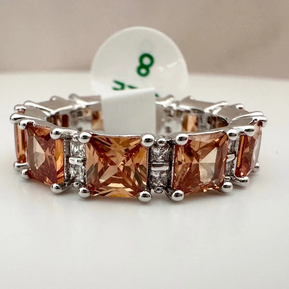 Bomb Party November Amber Topaz Open My Heart Ring RBP8781 NWT Size 8